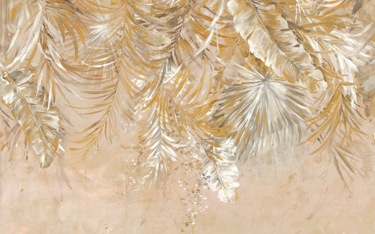 Brown Palm Leaf Wall Mural