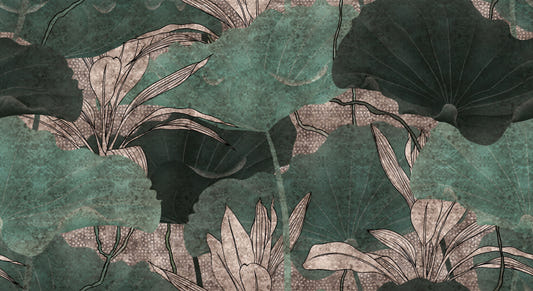 Botanical Green Leaf Wall Mural