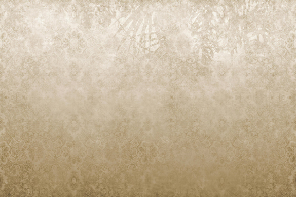 Elegant Gold Damask Wall Mural in your room — zoomed