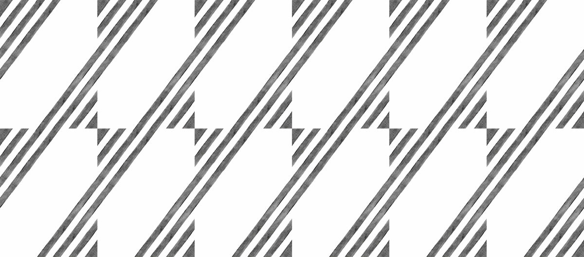 Modern Geometric Black and White Wallpaper in your room — zoomed