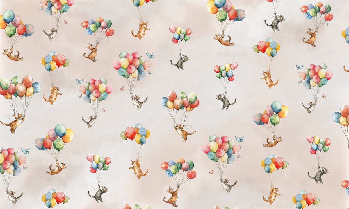 Floating Feline Fantasy Wallpaper in your room — zoomed