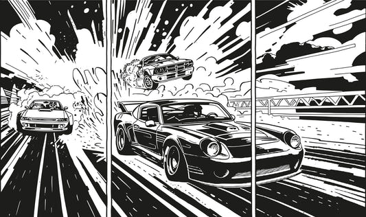 Monochrome Muscle Car Wallpaper