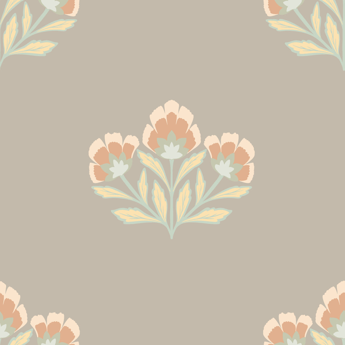 Soft Floral Symphony Wallpaper⁠ in your room — zoomed
