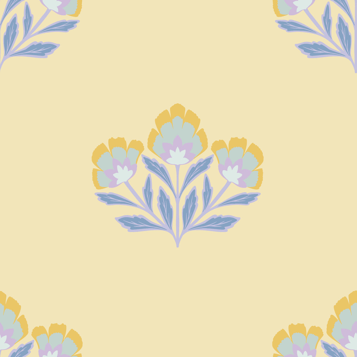 Serene Flora Wallpaper⁠ in your room — zoomed
