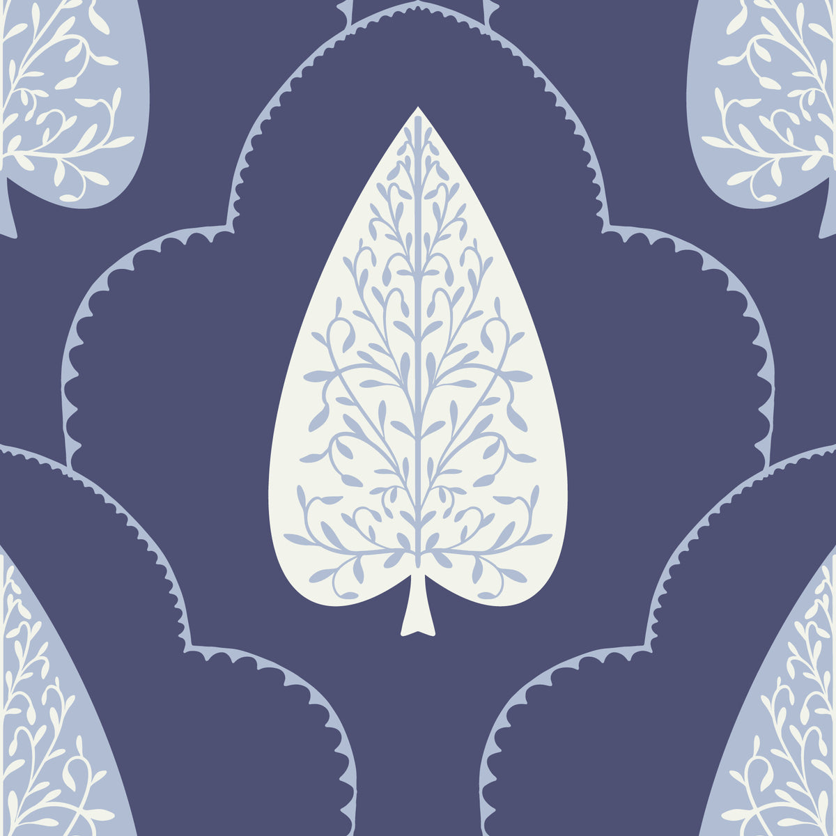 Indigo Grove: Botanical Echoes Wallpaper⁠ in your room — zoomed