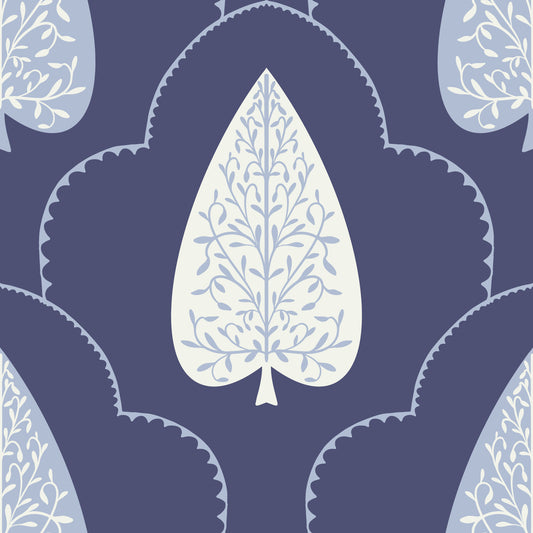 Indigo Grove: Botanical Echoes Wallpaper⁠