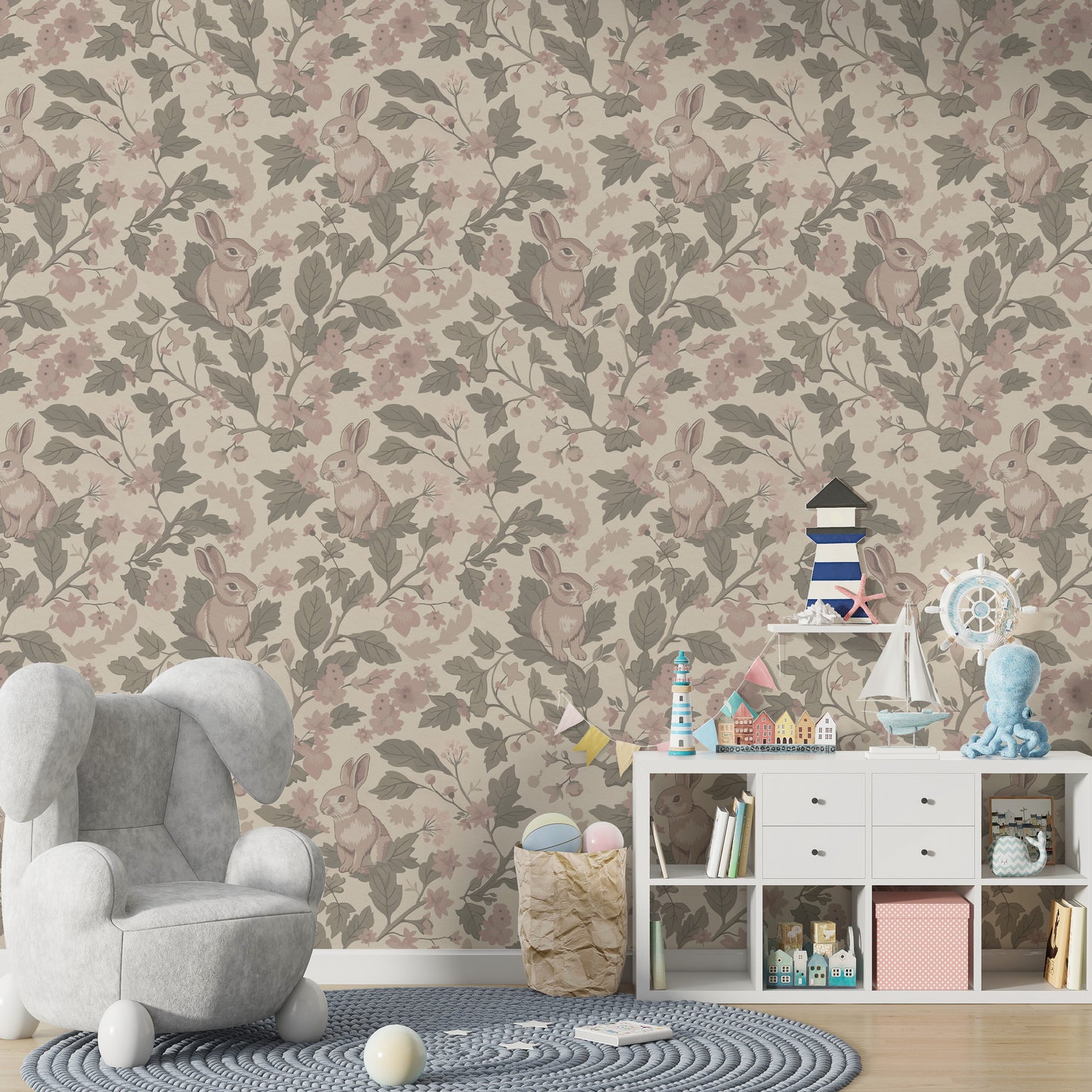 Woodland Garden – Vintage Blush Wallpaper⁠