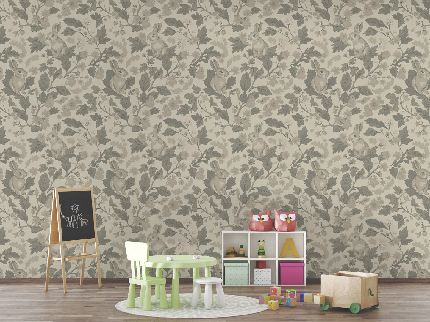 Woodland Garden – Natural Beige Wallpaper⁠