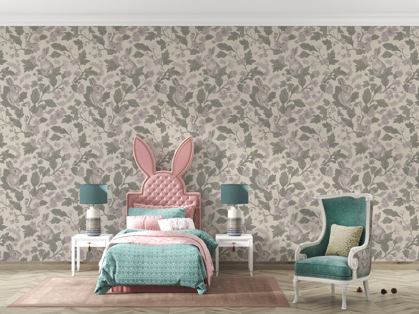 Woodland Garden – Dusty Lavender Wallpaper⁠