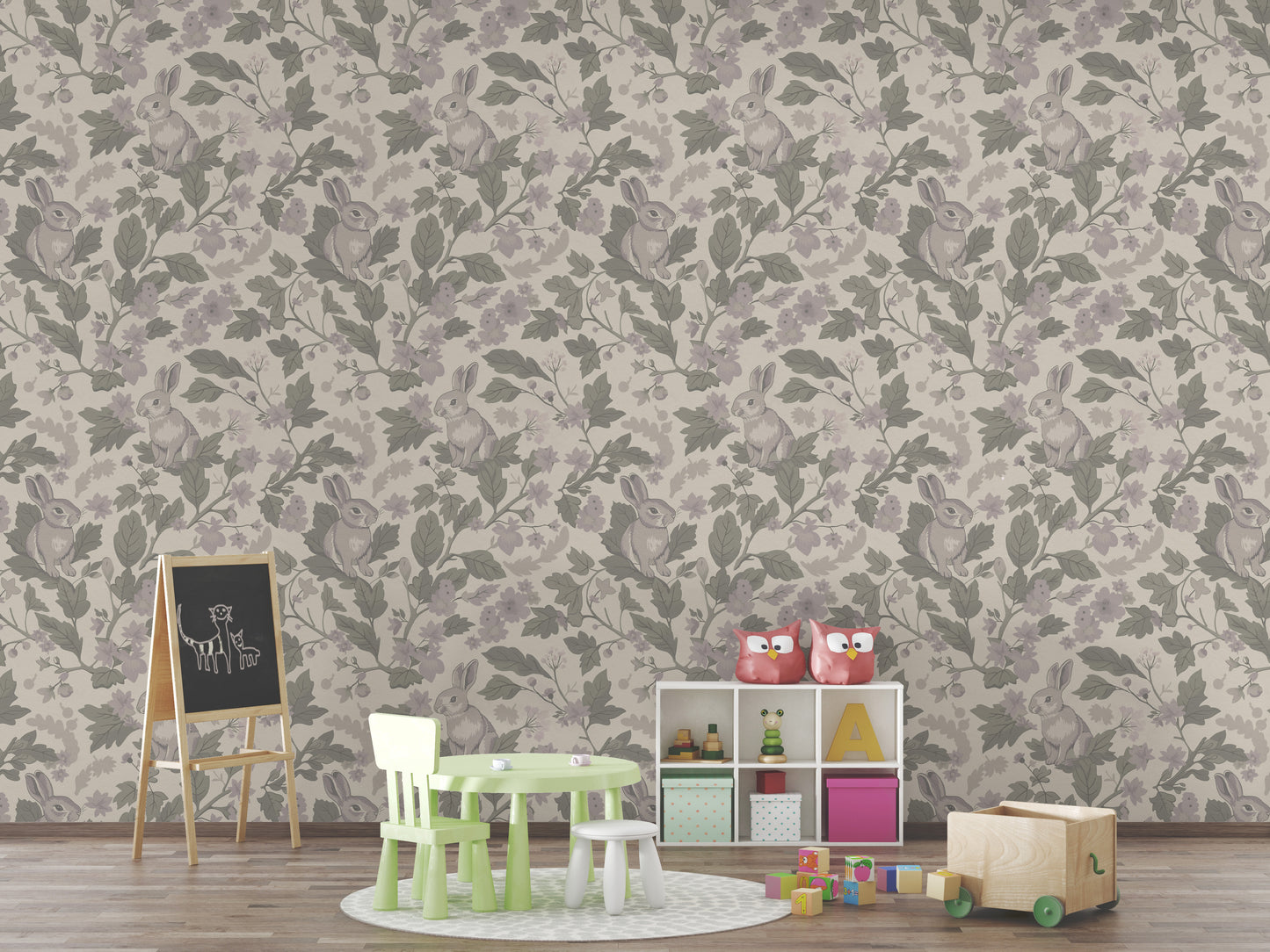 Woodland Garden – Dusty Lavender Wallpaper⁠