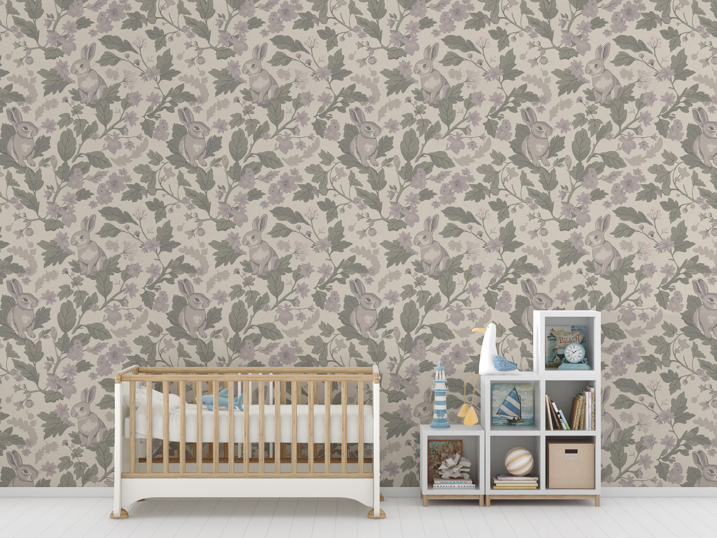 Woodland Garden – Dusty Lavender Wallpaper⁠