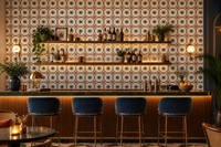 Farmhouse Timeless Backsplash Blue Wallpaper⁠