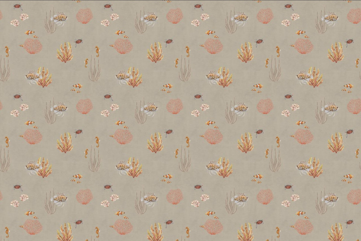 Brown Oceanic Wonders Wallpaper in your room — zoomed