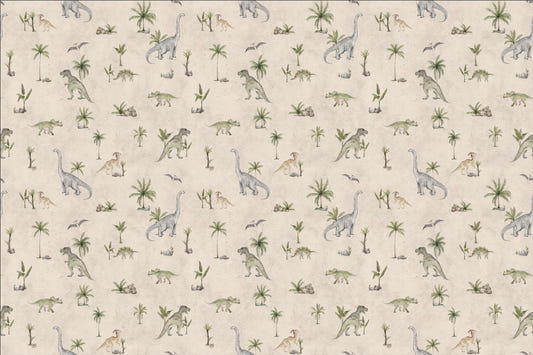 Soft Beige Dinosaur Wallpaper