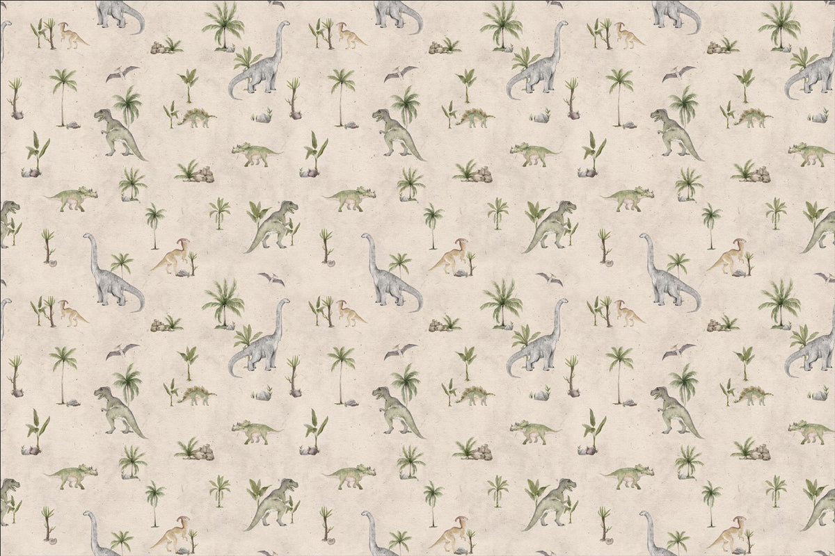Soft Beige Dinosaur Wallpaper in your room