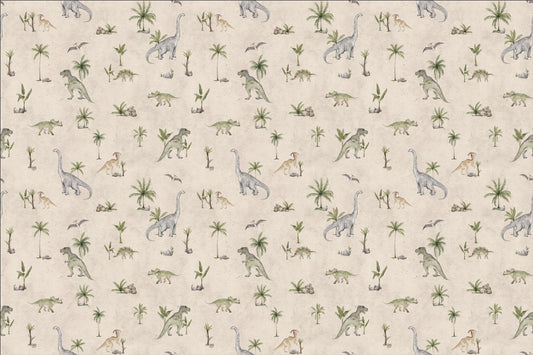 Soft Beige Dinosaur Wallpaper