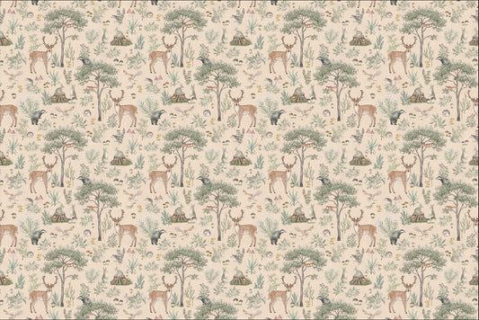 Warm Beige Wildlife Wallpaper