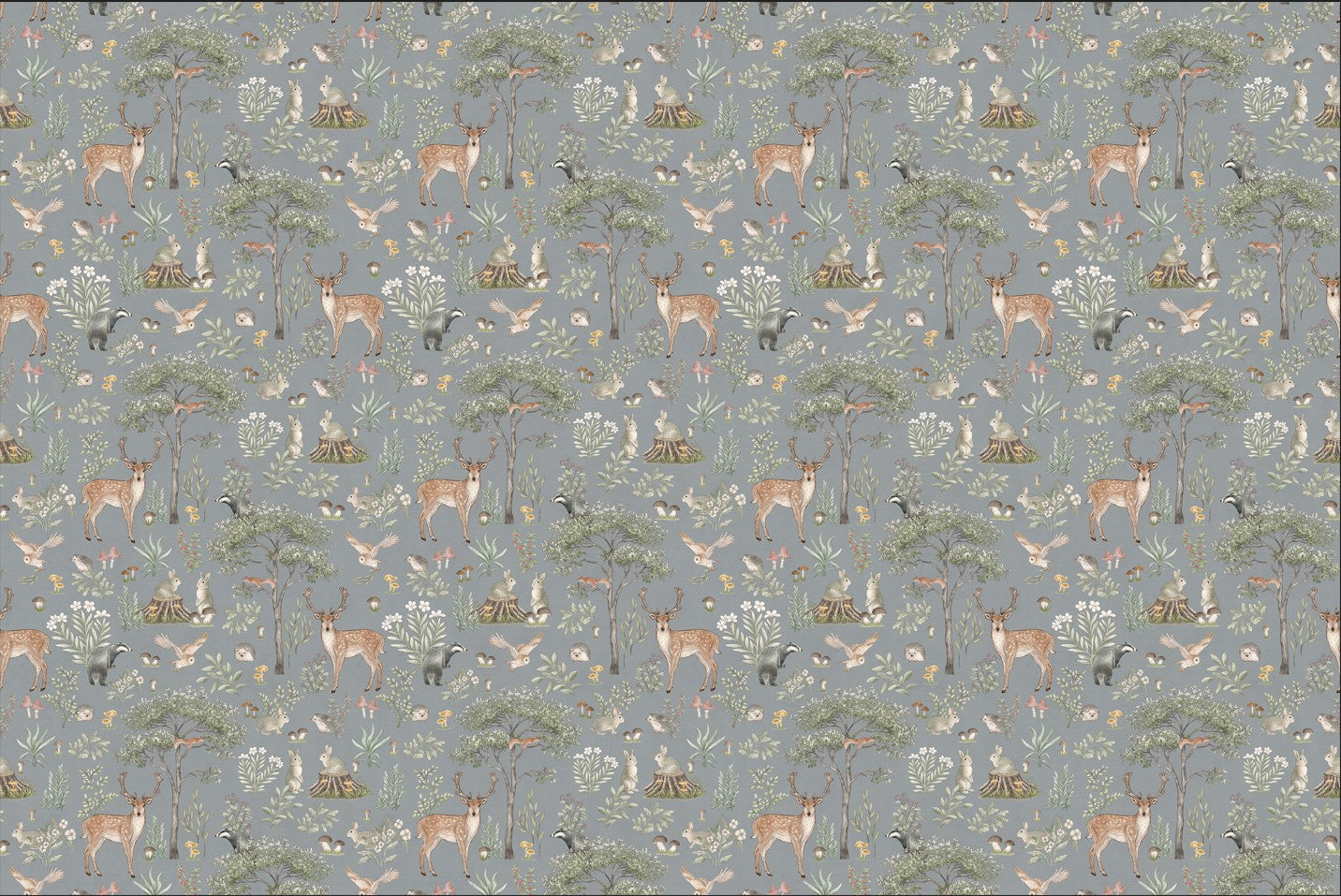 Dusty Blue Wildlife Wallpaper