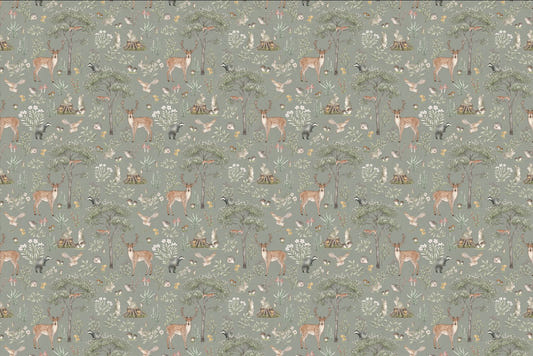 Sage Green Wildlife Wallpaper