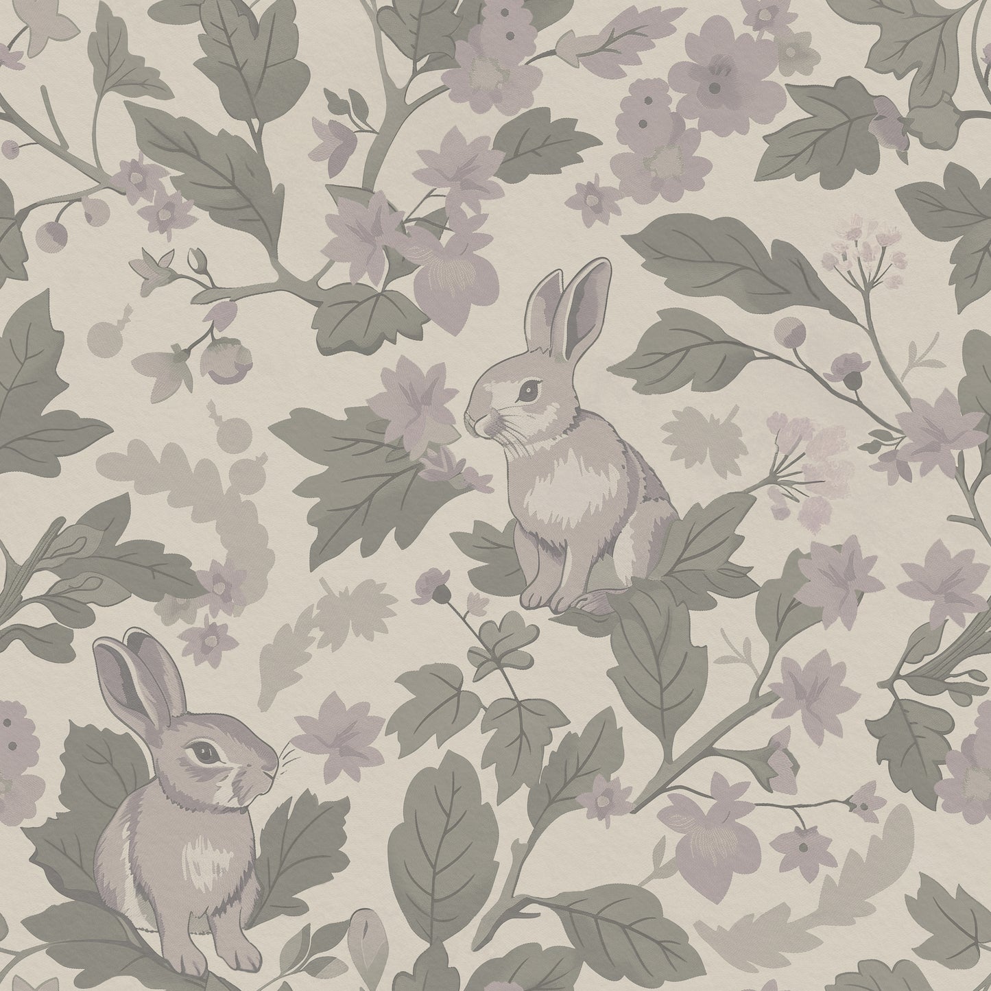 Woodland Garden – Dusty Lavender Wallpaper⁠