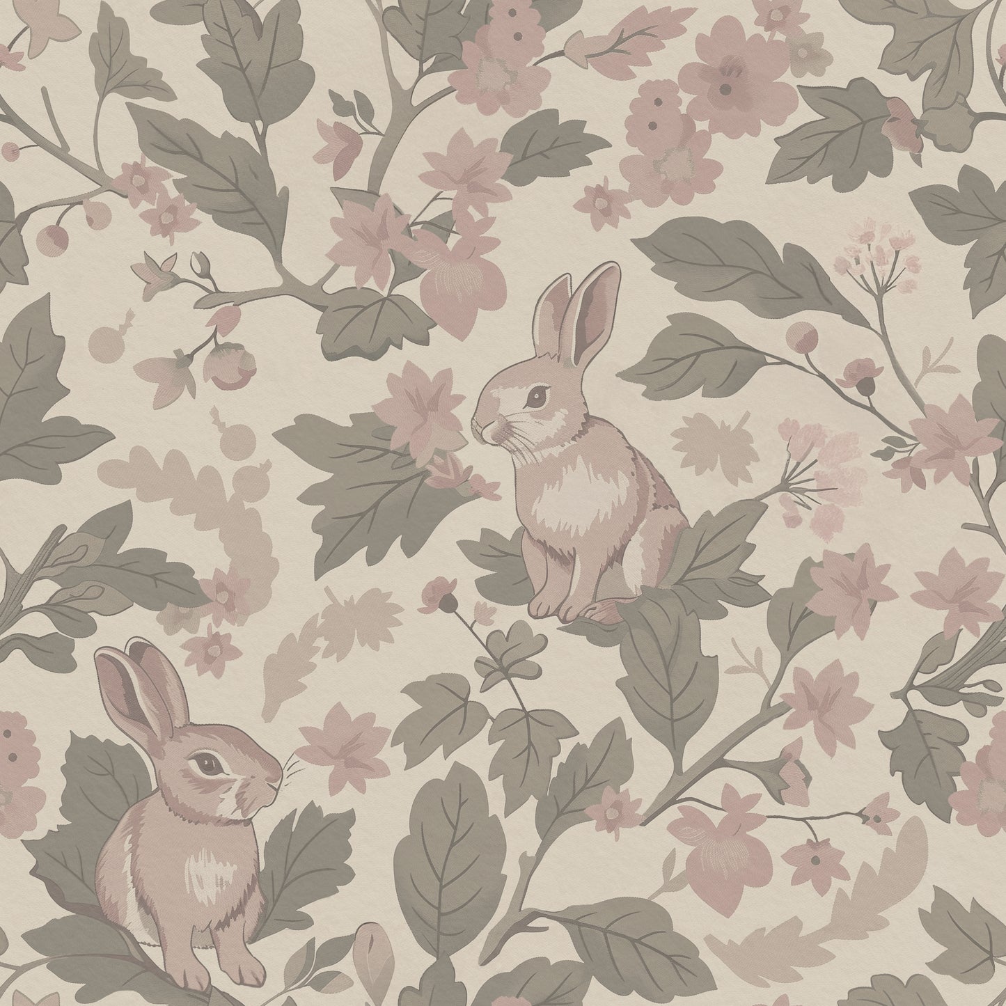 Woodland Garden – Vintage Blush Wallpaper⁠