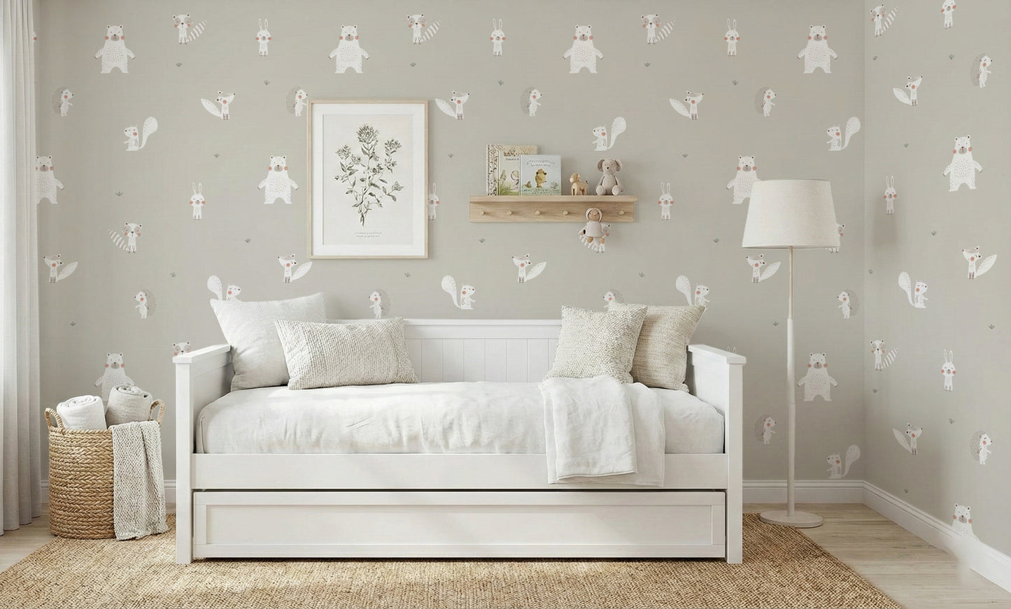 White Color Forest Animals Wallpaper