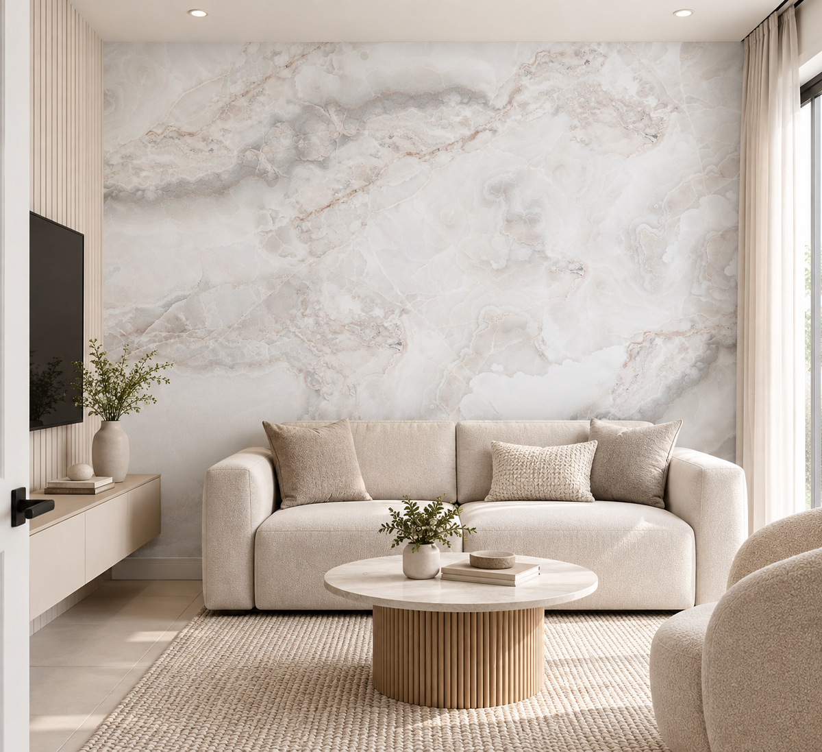 White Marble Wallpaper Mural