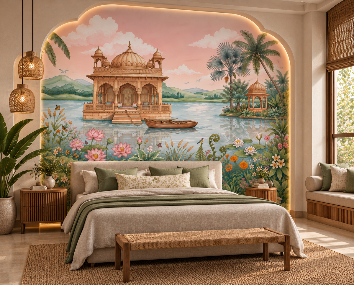The Lotus Lake Palace Wall Mural -RJM03