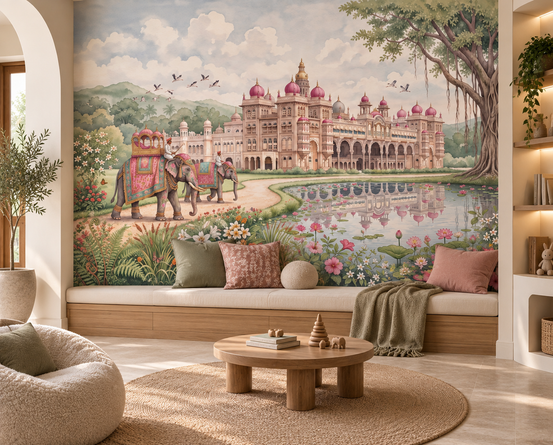The Maharaja’s Lotus Garden Wall Mural - RJM06