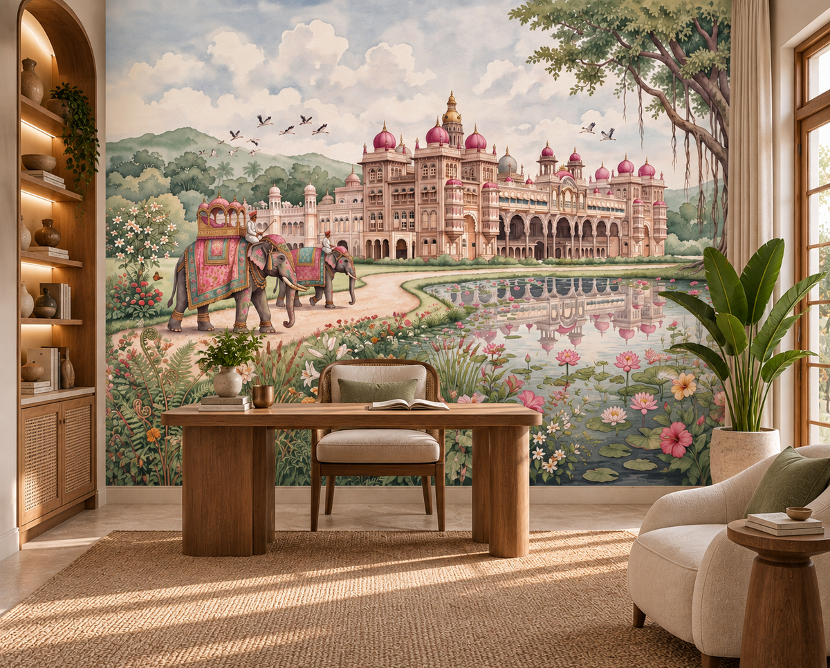 The Maharaja’s Lotus Garden Wall Mural - RJM06