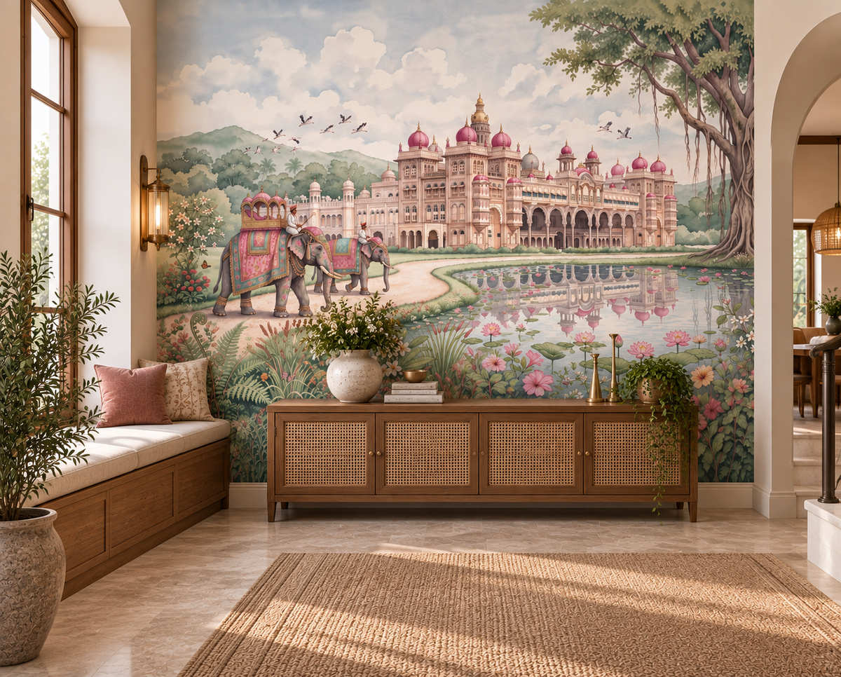 The Maharaja’s Lotus Garden Wall Mural - RJM06