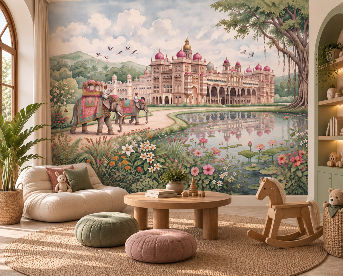 The Maharaja’s Lotus Garden Wall Mural - RJM06