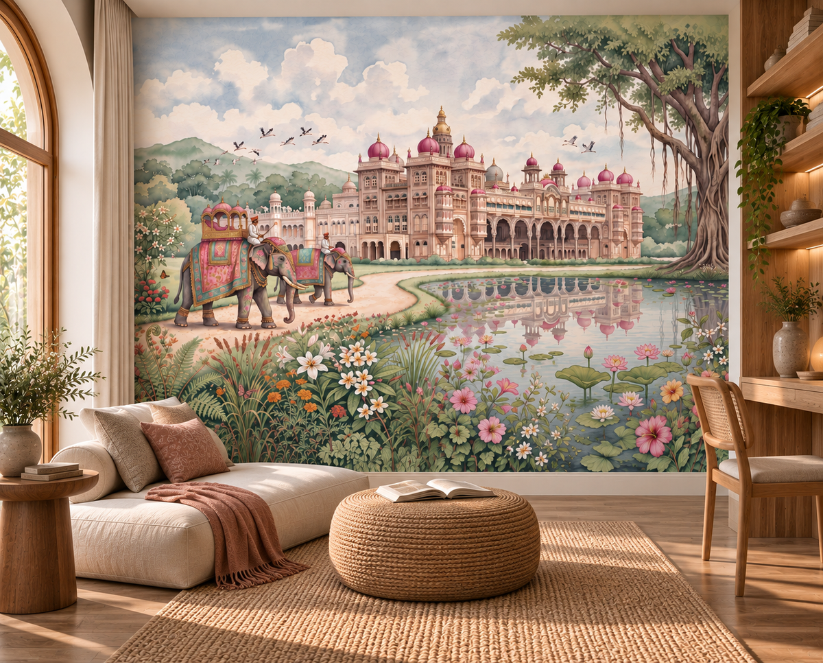 The Maharaja’s Lotus Garden Wall Mural - RJM06
