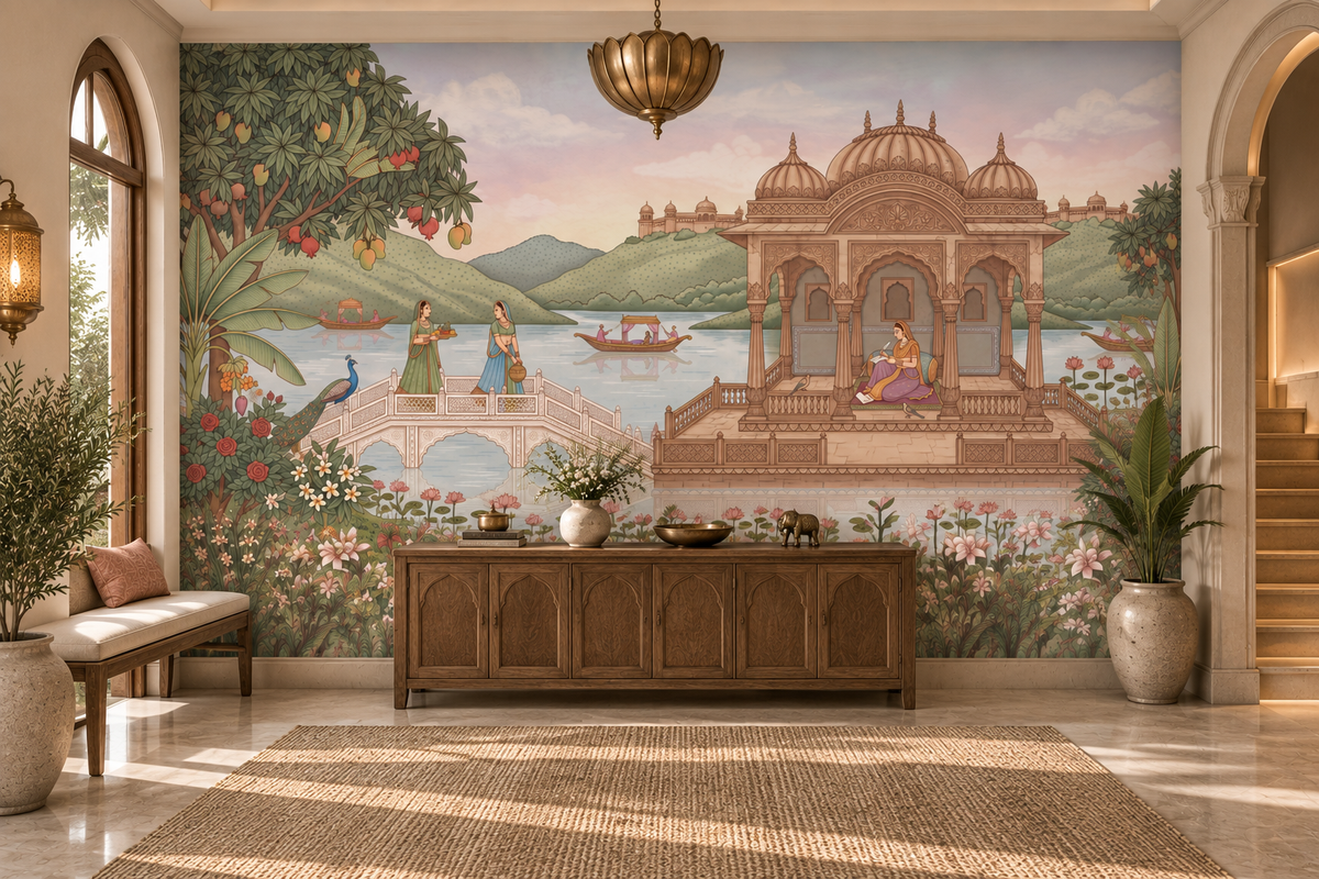 The Royal Lotus Pavilion Wall Mural-RJM07