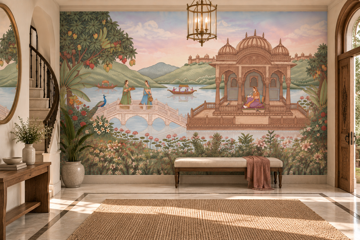 The Royal Lotus Pavilion Wall Mural-RJM07