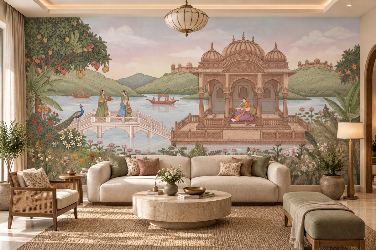 The Royal Lotus Pavilion Wall Mural-RJM07