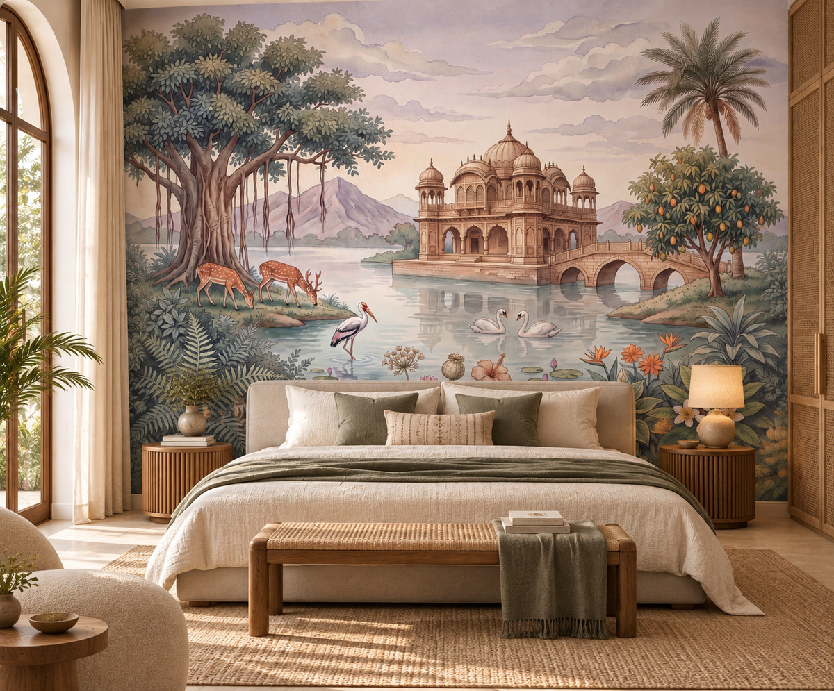 The Enchanted Lake Palace Wall Mural-RJM09