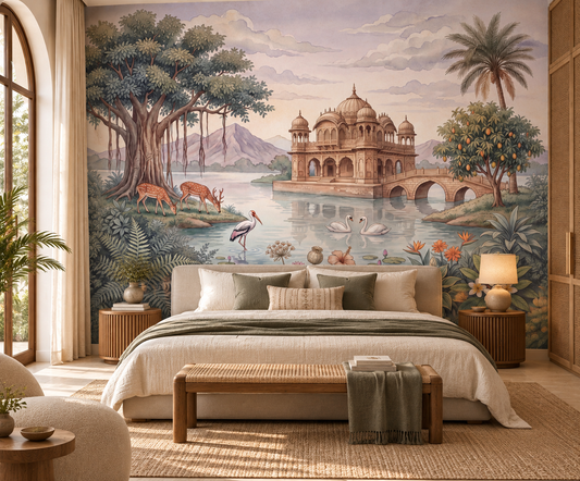 The Enchanted Lake Palace Wall Mural-RJM09