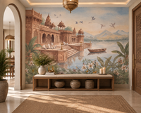 The Sacred Ghats at Dawn Wall Mural-RJM11