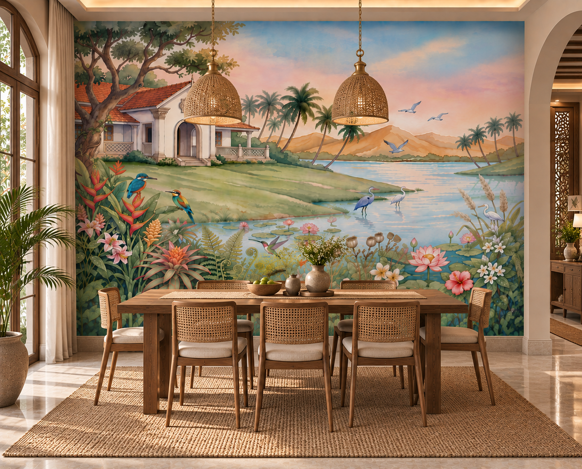The Tropical Lake Estate Wall Mural-RJM13