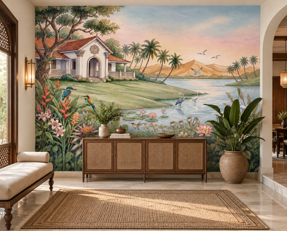 The Tropical Lake Estate Wall Mural-RJM13