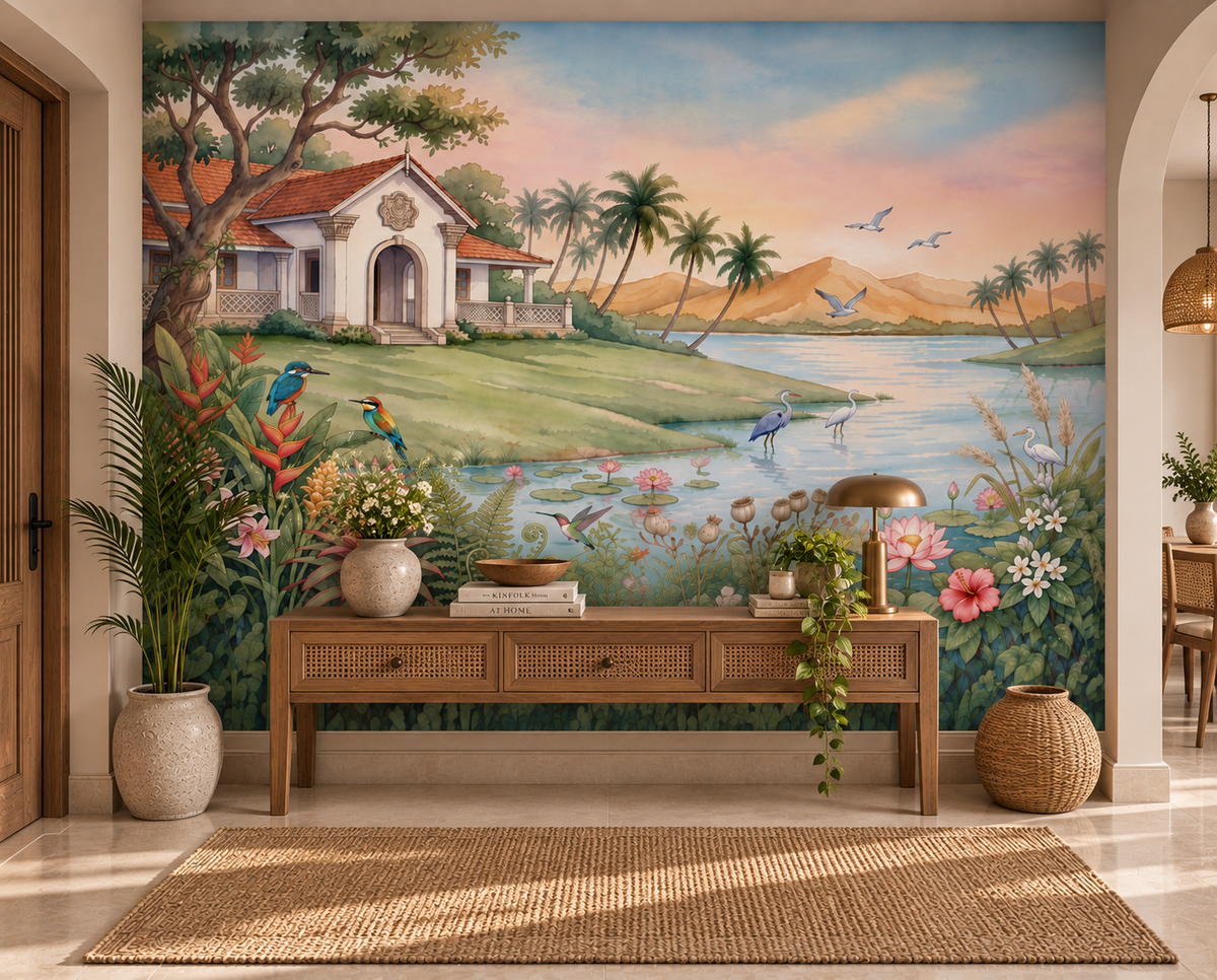 The Tropical Lake Estate Wall Mural-RJM13