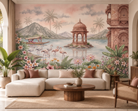 The Flamingo Lake Pavilion Wall Mural-RJM15