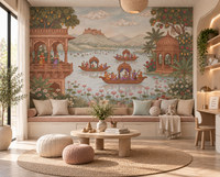Pichwai Lake Reverie Wall Mural - RJM17