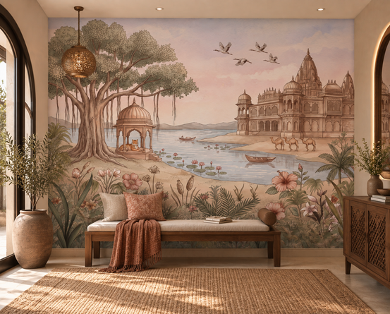 Pavitra Sarovar Wall Mural-RJM21
