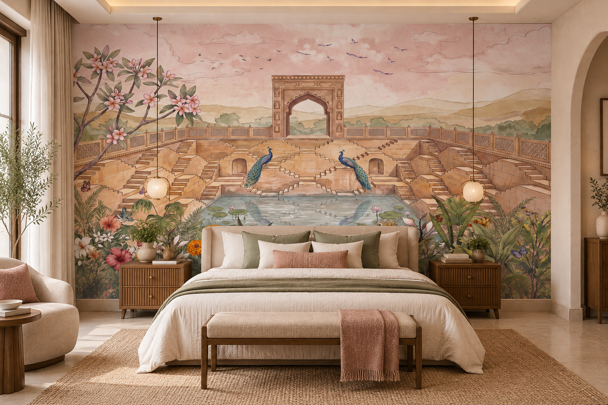 Stepwell Garden Wall Mural-RJM23