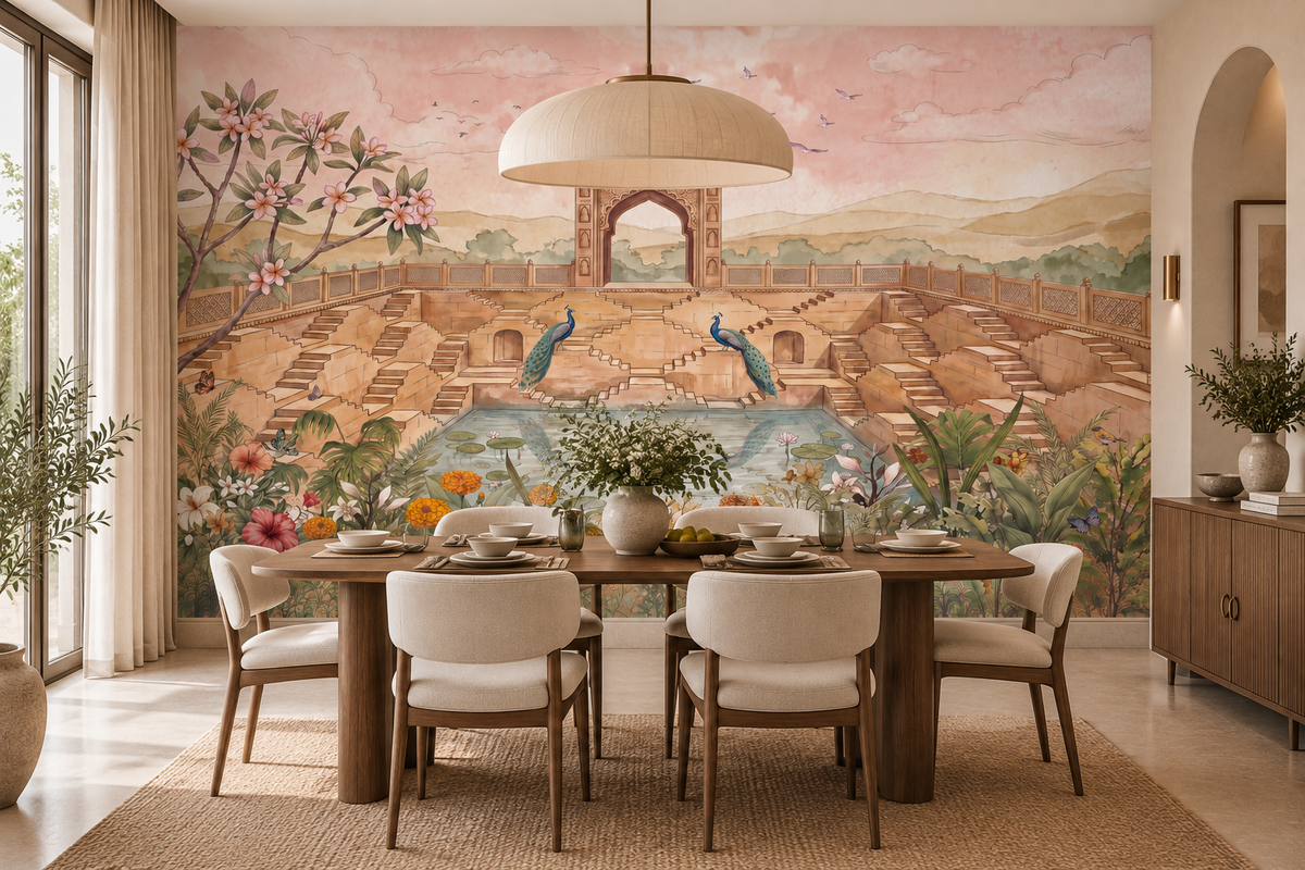 Stepwell Garden Wall Mural-RJM23