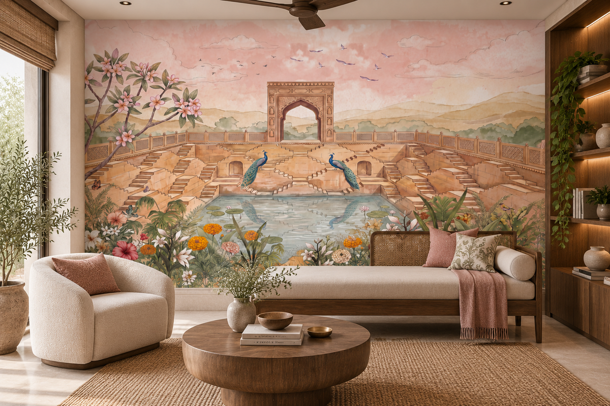 Stepwell Garden Wall Mural-RJM23