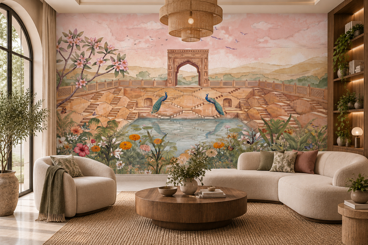 Stepwell Garden Wall Mural-RJM23
