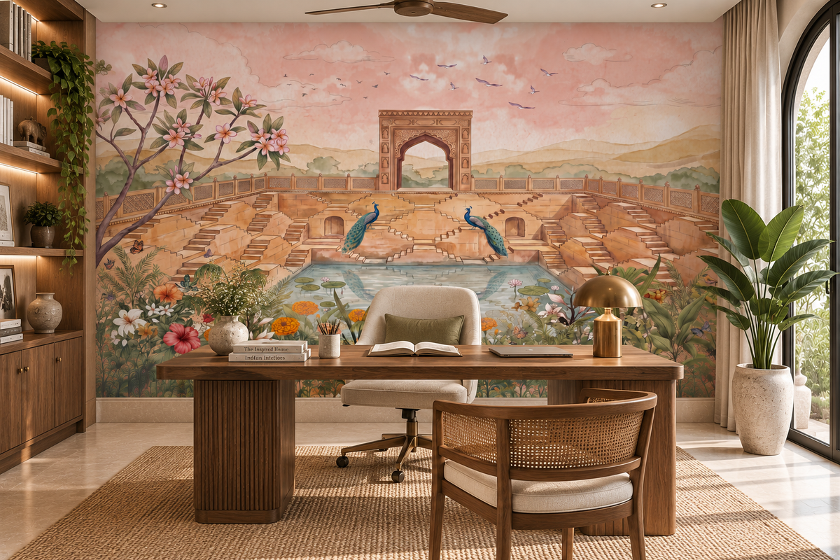 Stepwell Garden Wall Mural-RJM23